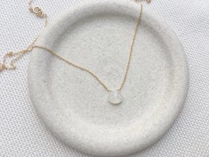 Dainty Rainbow Moonstone <b>Necklace</b> for Women, Minimalist Gold Gemstone <b>Necklace</b>, Handmade Simple Jewelry Gift - Product Image 2