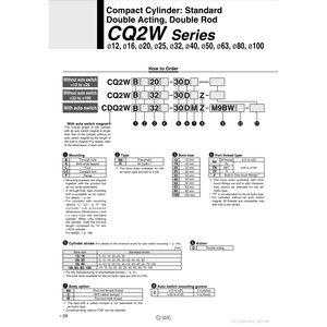 Cylindre compact SMC CQ2WB25-5DM pièces pneumatiques - Product Image 3