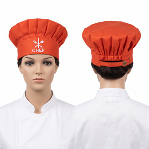Casquette de chef pour femme en sergé 65 % polyester 35 % coton 240 GSM, violette, 6 panneaux, avec logo brodé personnalisé, pour boulangerie et cuisine - Product Image 5