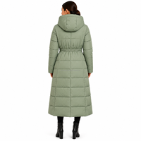 Nouvelle Arrivée OEM Manteau Long Matelassé pour Femme avec Capuche, Doudoune d'Hiver Épaisse et Chaude, Fournisseur en Gros