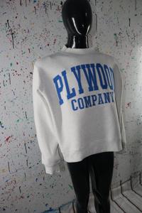 Sudadera de cuello alto color gris ceniza de PLYWOOD COMPANY, 100% azul, con apliques bordados, cuello ancho, URBAN PRODUCTIONS - Product Image 6