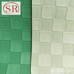 Tessuto all'ingrosso con texture lichi custom design in finta pelle per portafoglio tessuto <span class=keywords><strong>a</strong></span> scacchi rosa e verde per borse - Product Image 3