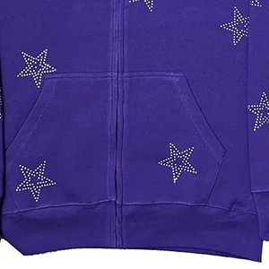 Sudadera con Capucha y Cremallera para Hombre, con Logotipo Personalizado Impreso, de Invierno, con Pedrería, 100% Algodón, Ecológica y Transpirable, Venta al Por Mayor - Product Image 2