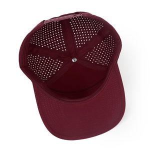 Casquette Snapback 6 Panneaux Bordeaux Réglable en Maille Unie Unisexe Style Décontracté pour Extérieur Printemps-Été - Product Image 6