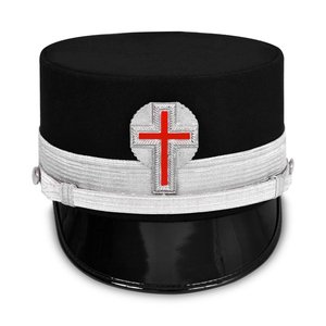 Gorra de fatiga de los Caballeros Templarios con bordado a mano en oro y trenza dorada, insignia masónica, sombrero ceremonial premium. - Product Image 1