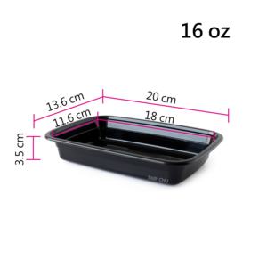 Boîte à lunch jetable empilable de 480ml Récipient en plastique de style bento Couvercle en plastique PP Forme rectangulaire Solutions de stockage efficaces - Product Image 4