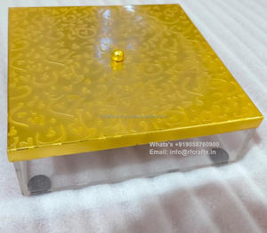 Modern Luxury Home Decor Acrylic Jars with Metal Lid Unique Squire Shape Dessert Storage Box for Wedding Ramadan Gift Giving - Product Image 5