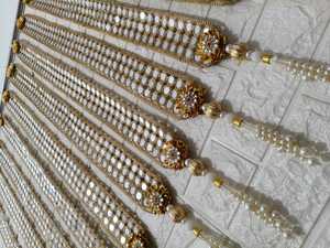 Handmade <b>Mirror</b> Work Strings - Wedding and Ganpati Decor | Versatile Backdrop for Haldi, Nikah, Jaggo, Gujarati & Punjabi Decor - Product Image 3