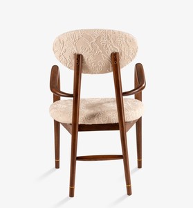 Modern Solid Wood <b>Dining</b> <b>Chair</b> Upholstered Embraided Fabric Seat Back Midcentury Design for Home <b>Dining</b> Use - Product Image 5