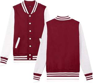 Chaqueta de Béisbol Varsity Personalizada Unisex para Hombre, Resistente al Viento, de Tela de Lana, Estilo Casual Urbano, Tallas Grandes, con Bordado 3D de Piel de Vaca - Product Image 1