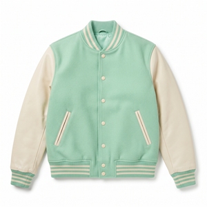 Blouson universitaire classique unisexe pour lycée, personnalisable sur le devant, en polyester/coton, imperméable, respirant, écologique, pour l'hiver - Product Image 1