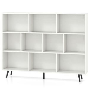 Libreria Moderna Stile Antico 140x24x107 cm con 5 Gambe in Metallo e 2 Dispositivi Anti-Ribaltamento per Soggiorno e Hotel - Product Image 2
