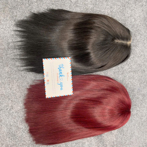 Pelucas Hot Bob de cabello humano, extensiones lisas, coloridas, con raya al medio, súper doble densidad, de 8 a 12 pulgadas - Product Image 3