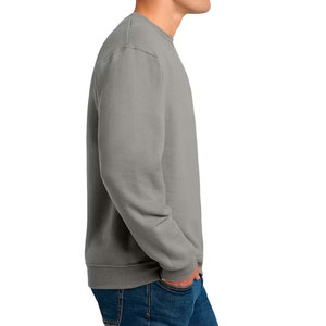 Heavyweight Deep <b>Grey</b> Crewneck Sweatshirt for <b>Men</b> Premium Quality Soft <b>Fleece</b> Plain Pullover Top Classic Fit Design Sweatshirt - Product Image 2