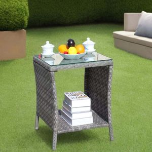 Tavolo da Caffè in Vetro Temperato Trasparente per Arredamento Esterno, Categoria Prodotti Tavoli - Product Image 1