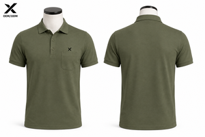 Polo décontracté à manches courtes pour homme X Sports City, couleur unie, respirant, 100% coton tricoté, vêtements d'été, polo avec poche - Product Image 2