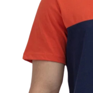 Camiseta Deportiva Casual de Verano para Hombre, Color Naranja Marino, Bloques de Color, Poliéster/Algodón, Cuello Redondo, Manga Corta, Secado Rápido, Transpirable - Product Image 6