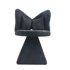 Silla de tocador con acento de mariposa de PU para dormitorio y tocador, taburete giratorio para sala de estar - Product Image 1