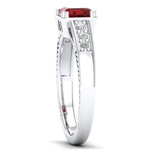 Bague REYES Nouveau Design en Argent Sterling 925 avec Pierre Précieuse Grenat Taille Asscher 0,75 Carat Certifiée GRA, Bijoux Fins de Mariage en Moissanite - Product Image 3