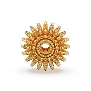 Componente de joyería de oro macizo Milgrain de 14k y 18k, separador redondo con púas de 12.50mm para fabricación de joyas - Product Image 3