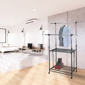 ที่จัดเก็บเสื้อผ้าแบบมีเสาสองชั้นถอดออกได้สำหรับใช้ในบ้านรองเท้าความจุ33กก. - Product Image 6