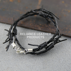 2mm Black Shine Barbed Wire <b>Leather</b> Cord Premium Twisted Cowhide Rope for DIY Jewelry Making Wholesale Export Quality RTS - Product Image 6