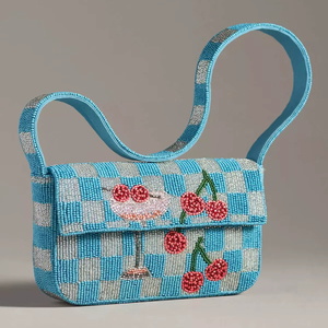 Bolso de mano personalizable con bordado de cuentas multicolor, logotipo personalizado, diseño personalizado, tipografía, para mujer, de alta calidad, exportado. - Product Image 6