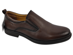 Mocasines de Cuero Genuino Color Marrón Tabaco, Punta Redonda, Sin Cordones, Suela de Goma Acolchada, Color Sólido, Para Todas las Temporadas - Product Image 1