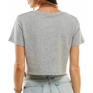 เสื้อครอปท็อปแขนสั้นคอกลมผ้าถักลายพิมพ์สำหรับผู้หญิง ดีไซน์ทันสมัยสำหรับฤดูร้อน น้ำหนักเบา ระบายอากาศได้ดี เป็นมิตรกับสิ่งแวดล้อม แห้งเร็ว - Product Image 6