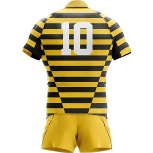 Nouvel arrivage : Ensemble d'uniformes de rugby personnalisables et respirants 100 % polyester pour adultes, avec logo personnalisé, conception OEM, séchage rapide - Product Image 3