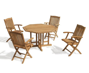 Modern Comfortable Outdoor <b>Folding</b> <b>Dining</b> <b>Table</b> and <b>Chair</b> Set for Indonesia Garden and Patio - Product Image 1