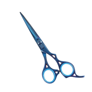 Tijeras de Peluquería de Acero Inoxidable, Afiladas como Cuchillas, con Mango de Cerámica Azul, Rectas, de 6.5 Pulgadas, para Diestros - Product Image 1