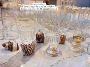 Verre à vin artisanal unique en coquillage côtier 99 Gold Data, 20-100 ml, verre à cocktail, cadeau de mariage sur la plage, coquillage irisé pour la mariée - Product Image 5