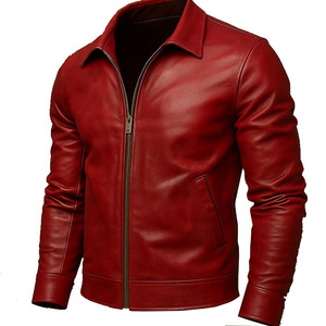 Chaqueta de cuero casual para motocicleta para hombre, corte ajustado, corta, para primavera/invierno, con cremallera, cuello alto, resistente al viento, impermeable y transpirable. - Product Image 5