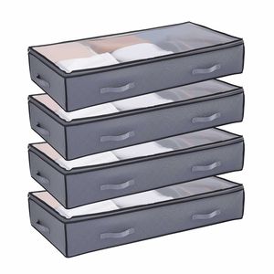 Contenitori Grandi da 90L per Vestiti Sotto il Letto, 39.2 X 19.7 X 7.1 Pollici, con Coperchi Trasparenti e Profilo Basso per Letto - Product Image 1