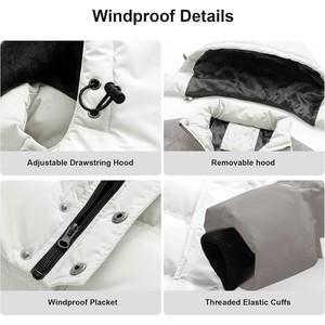 Premium Quality Men's Winter Down Puffer <b>Jacket</b> With <b>Fur</b> <b>Hood</b> Windproof Zipper Closure Casual Color Blocking Design Regular Fit - Product Image 4