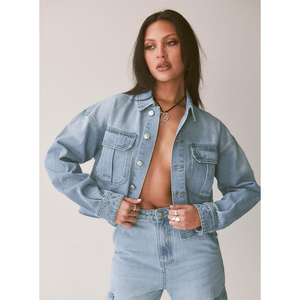 Chaqueta Vaquera de Diseño Sólido y Elegante con Logotipo Personalizado Impreso a Color para Mujer, Venta al Por Mayor 2026, Servicio OEM - Product Image 2
