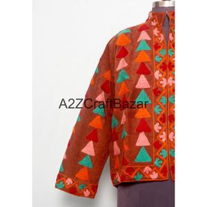 Chaqueta Cotrise Bordada a Mano con Diseño Vintage, Forro de Algodón Ecológico y Transpirable, Ropa de Abrigo de Invierno para Fiestas y Eventos - Product Image 3