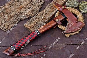 Industrial Carbon Steel Viking Skull <b>Axe</b> Forged Rosewood Handle Leather Grip Outdoor <b>Camping</b> Hunting Wood Splitting OEM ODM - Product Image 6