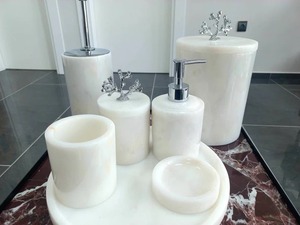Ensemble de salle de bain en résine artisanale avec des tourbillons, design découpé au laser et finition polie, imperméable et personnalisable, décoration de vanité pour la maison - Product Image 2