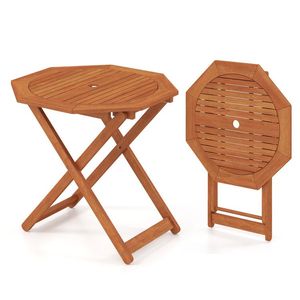 Tavolo da Patio Pieghevole Ottagonale con Foro per Ombrellone da 2 Pollici, Tavoli da Esterno per Maggiore Comfort e Stile - Product Image 2