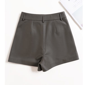 Shorts décontractés pour femme PIHA SPORTS en cuir véritable, taille mi-haute, coupe large, séchage rapide, imperméables, écologiques, avec fermeture boutonnée, pour adolescentes - Product Image 6