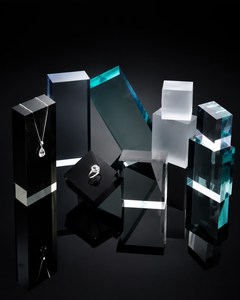 Modern Custom Acrylic Picture <b>Stand</b> for Eco-friendly Square Design Black Polished Clear Solid Infix for Stunning - Product Image 4
