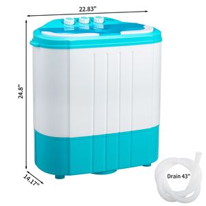 Lavatrice Mini a Doppia Vasca XPB40 1219S, Capacità 5.5 libbre (8.8 libbre, 6.6 libbre), 110V 370W, Semi-Automatica a Caricamento dall'Alto, in Plastica Blu - Product Image 4