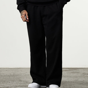Pantalon de survêtement en coton pour homme, taille élastique, coupe décontractée, jambe droite, respirant, en tissu tricoté, idéal pour l'automne - Product Image 3