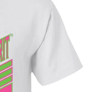 Camiseta blanca de manga corta con estampado de letras griegas y escudo, cuello redondo, informal, para mujer, ropa de moda urbana - Product Image 4