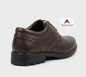 Chaussures habillées Oxford en cuir marron pour hommes, à lacets, bout rond, pour le bureau, les mariages et les occasions spéciales - Product Image 4
