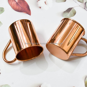 ชุดแก้วทองแดงบริสุทธิ์สำหรับมอสโกมิวล์ถ้วยทองแดงทุบด้วยมือสำหรับค็อกเทลเครื่องเรือนการตกแต่งห้องครัวโดยงานฝีมือของช่างฝีมือ - Product Image 2