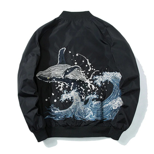 Design Clothing Unisex Autumn Multi Color Canvas Sukajan Varsity Bomber Jackets Reversible Quick Dry Front Streetwear Men - Product Image 2