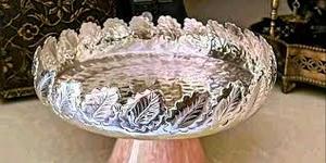 Plateau décoratif en métal avec motif feuille d'argent pour table centrale, salle à manger, décoration intérieure - Product Image 4